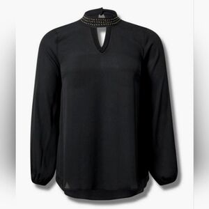 NWT Torrid Georgette Studded Mock Neck Blouse Size 2 (18/20)
